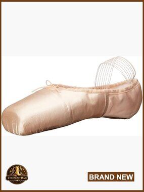 Women's Ballet Pointe Shoes, Satin Leather Sole, Adjustable Tie Bow